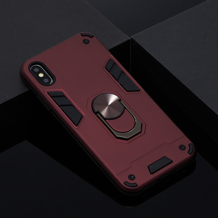 For iPhone XS Max 2 in 1 Armour Series PC + TPU Protective Case with Ring Holder