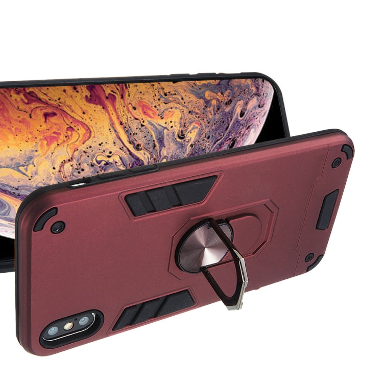 For iPhone XS Max 2 in 1 Armour Series PC + TPU Protective Case with Ring Holder