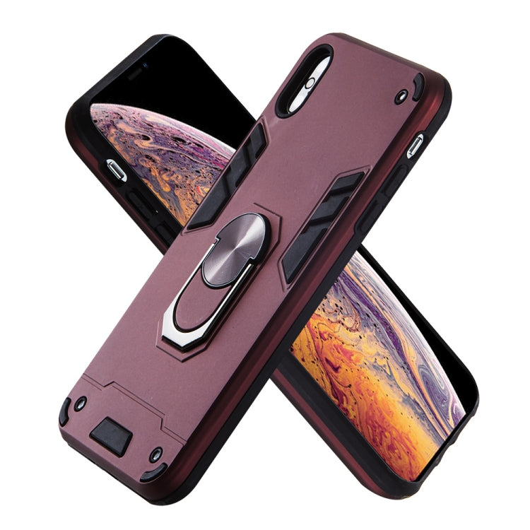 For iPhone XS Max 2 in 1 Armour Series PC + TPU Protective Case with Ring Holder