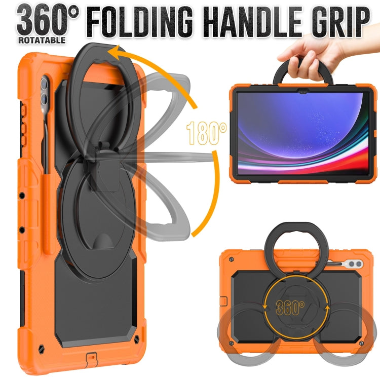 For Samsung Galaxy Tab S10 Ultra D Type Silicone Hybrid PC Tablet Case with Handle Holder