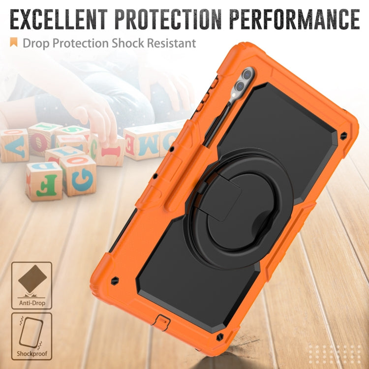 For Samsung Galaxy Tab S10 Ultra D Type Silicone Hybrid PC Tablet Case with Handle Holder