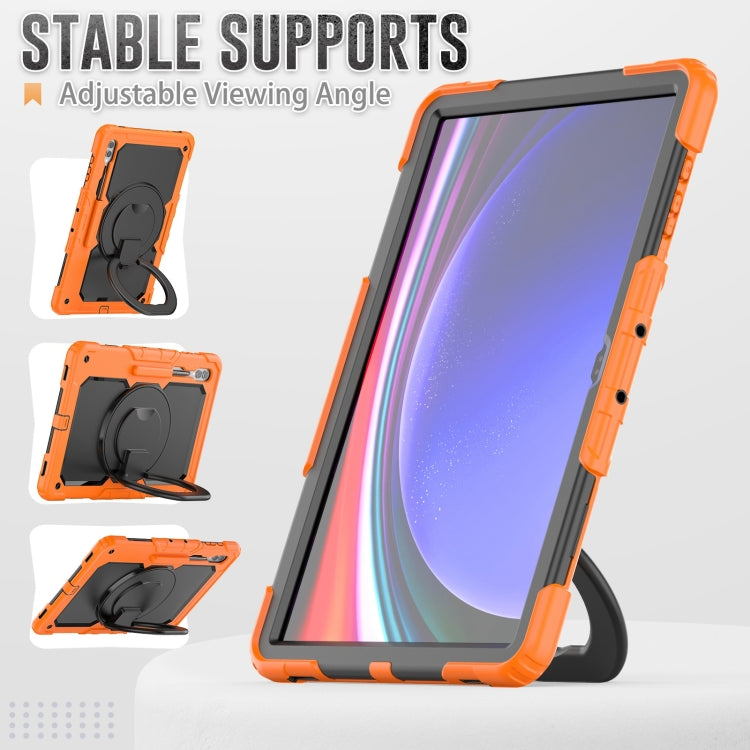 For Samsung Galaxy Tab S10 Ultra D Type Silicone Hybrid PC Tablet Case with Handle Holder