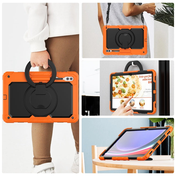 For Samsung Galaxy Tab S10 Ultra D Type Silicone Hybrid PC Tablet Case with Handle Holder