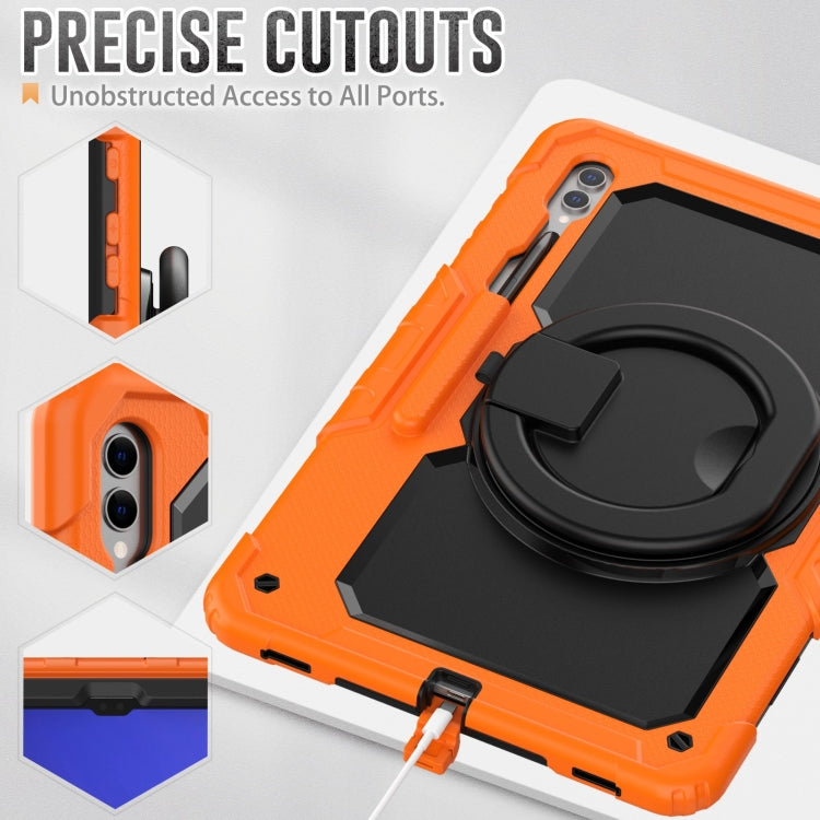 For Samsung Galaxy Tab S10 Ultra D Type Silicone Hybrid PC Tablet Case with Handle Holder