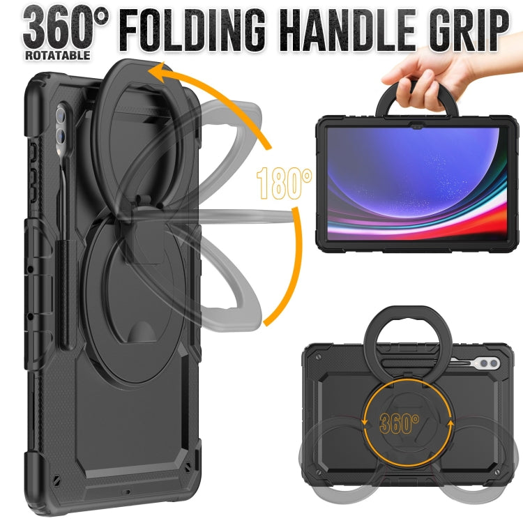 For Samsung Galaxy Tab S10 Ultra D Type Silicone Hybrid PC Tablet Case with Handle Holder