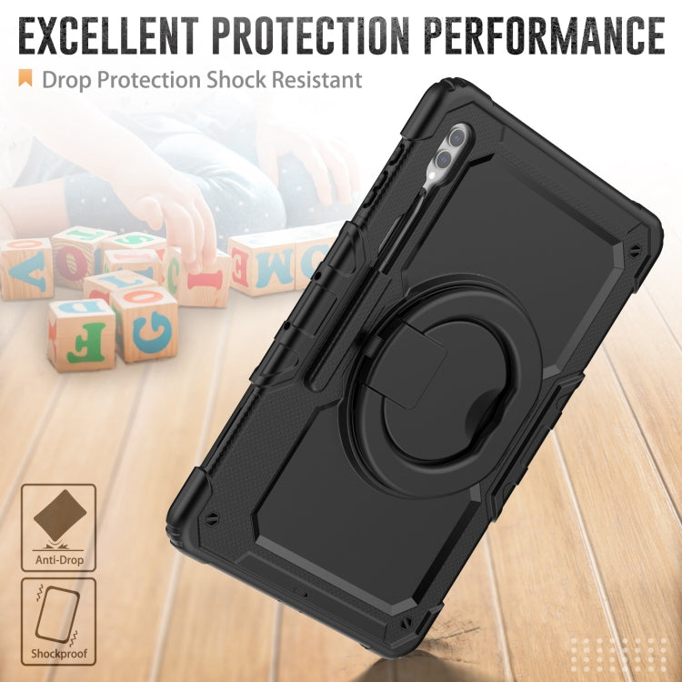 For Samsung Galaxy Tab S10 Ultra D Type Silicone Hybrid PC Tablet Case with Handle Holder
