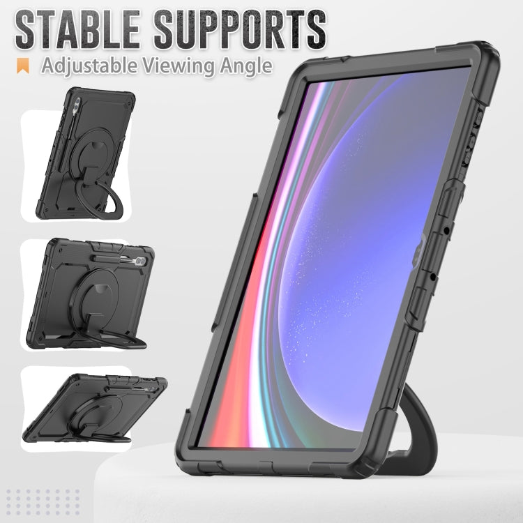 For Samsung Galaxy Tab S10 Ultra D Type Silicone Hybrid PC Tablet Case with Handle Holder