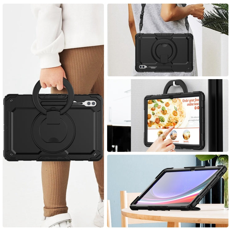 For Samsung Galaxy Tab S10 Ultra D Type Silicone Hybrid PC Tablet Case with Handle Holder