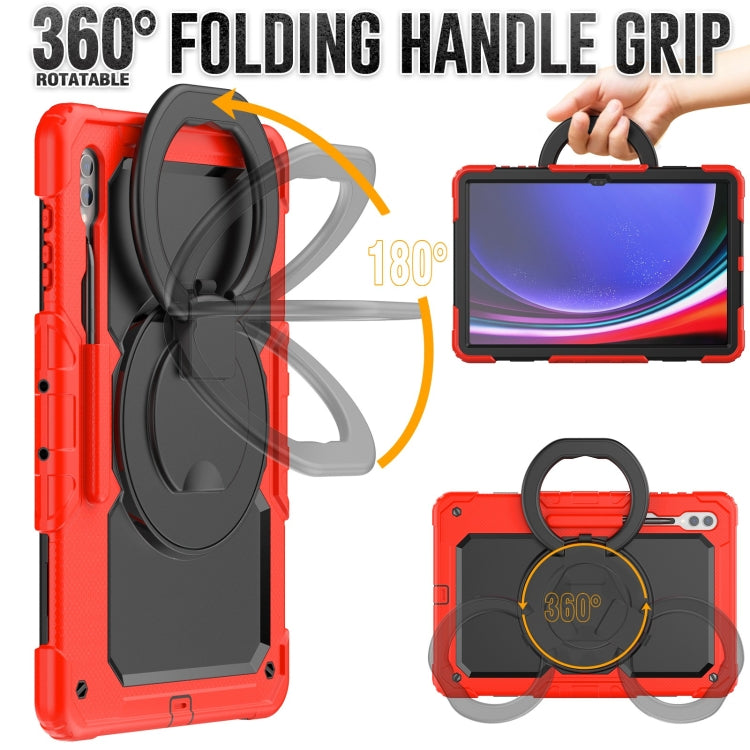 For Samsung Galaxy Tab S10 Ultra D Type Silicone Hybrid PC Tablet Case with Handle Holder