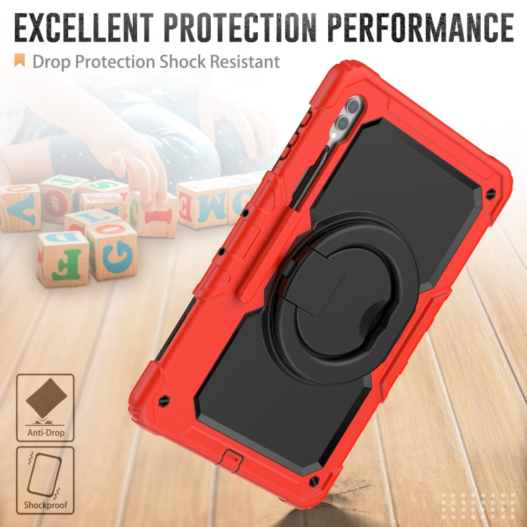 For Samsung Galaxy Tab S10 Ultra D Type Silicone Hybrid PC Tablet Case with Handle Holder