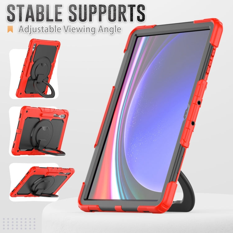 For Samsung Galaxy Tab S10 Ultra D Type Silicone Hybrid PC Tablet Case with Handle Holder