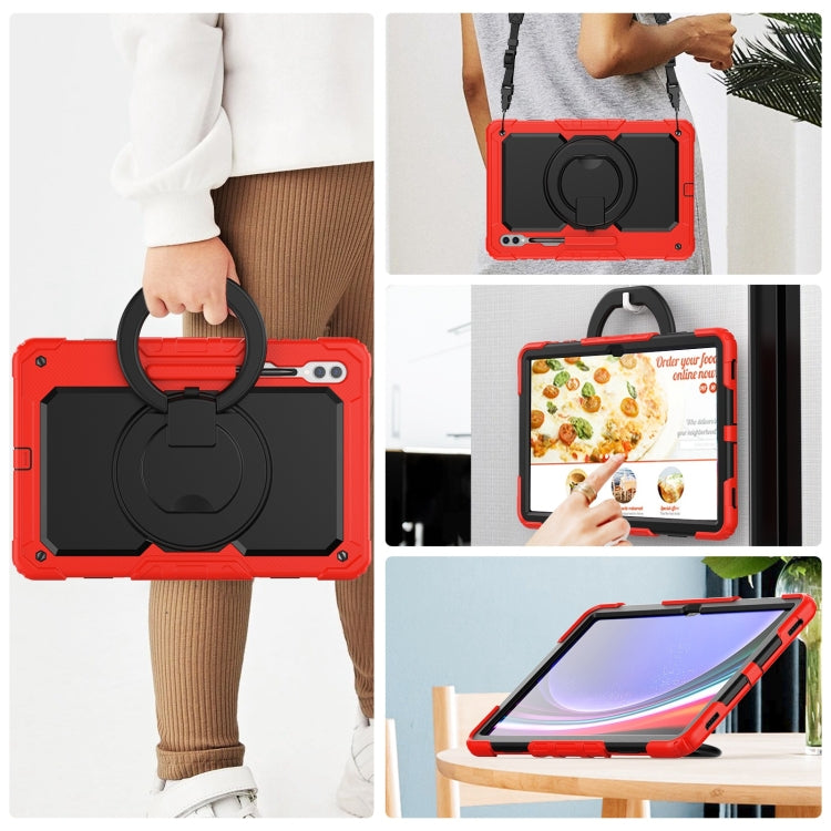 For Samsung Galaxy Tab S10 Ultra D Type Silicone Hybrid PC Tablet Case with Handle Holder
