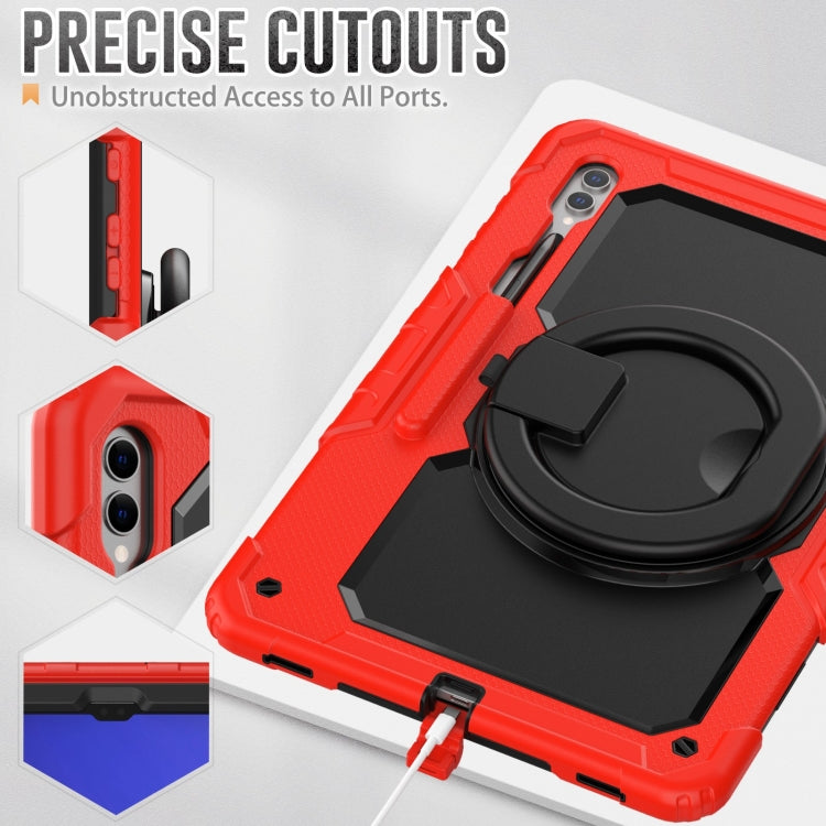 For Samsung Galaxy Tab S10 Ultra D Type Silicone Hybrid PC Tablet Case with Handle Holder