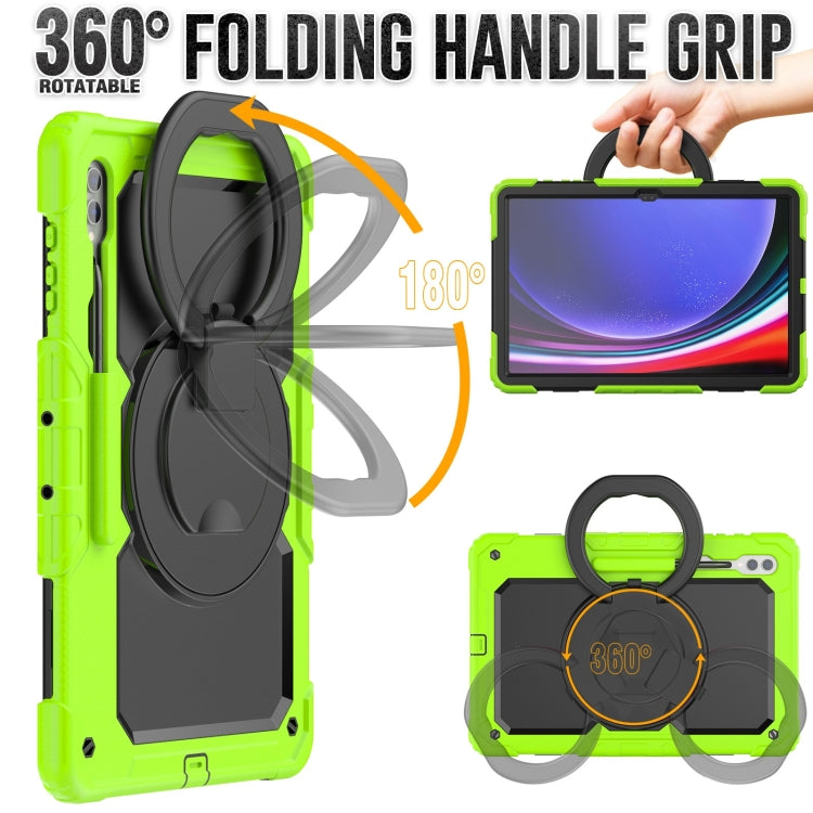 For Samsung Galaxy Tab S10 Ultra D Type Silicone Hybrid PC Tablet Case with Handle Holder
