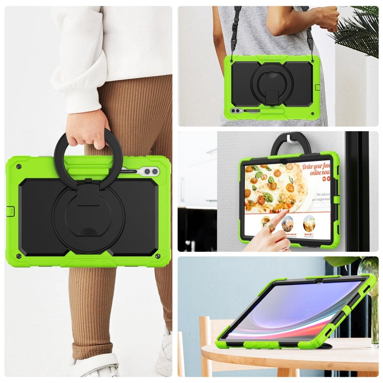 For Samsung Galaxy Tab S10 Ultra D Type Silicone Hybrid PC Tablet Case with Handle Holder