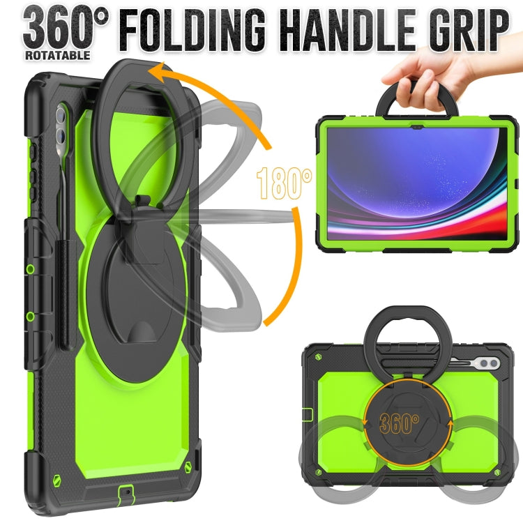 For Samsung Galaxy Tab S10 Ultra D Type Silicone Hybrid PC Tablet Case with Handle Holder