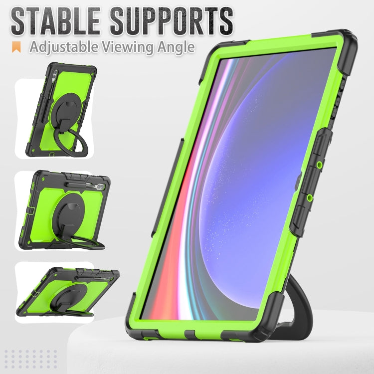 For Samsung Galaxy Tab S10 Ultra D Type Silicone Hybrid PC Tablet Case with Handle Holder