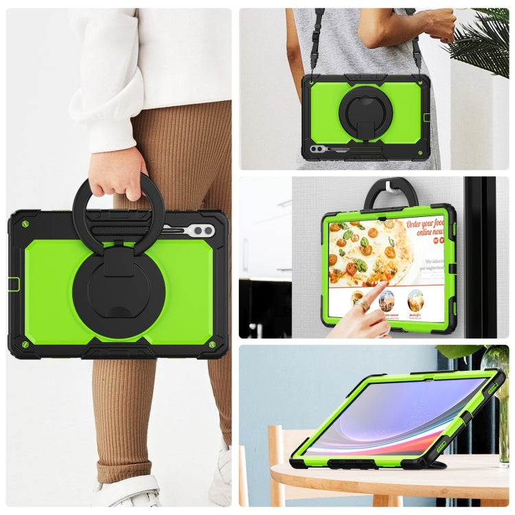 For Samsung Galaxy Tab S10 Ultra D Type Silicone Hybrid PC Tablet Case with Handle Holder