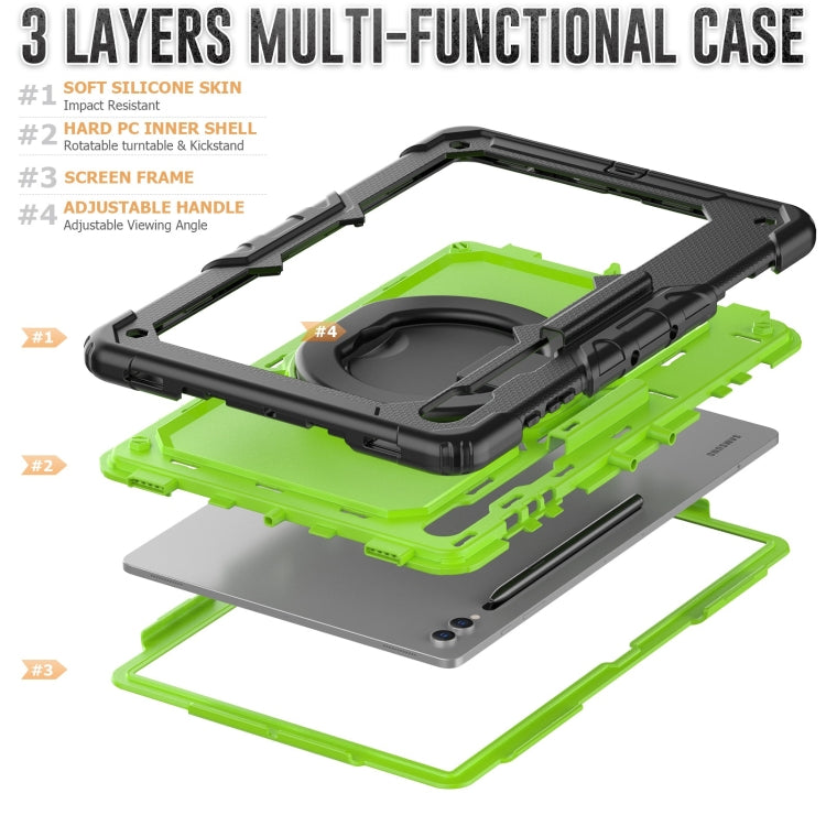 For Samsung Galaxy Tab S10 Ultra D Type Silicone Hybrid PC Tablet Case with Handle Holder