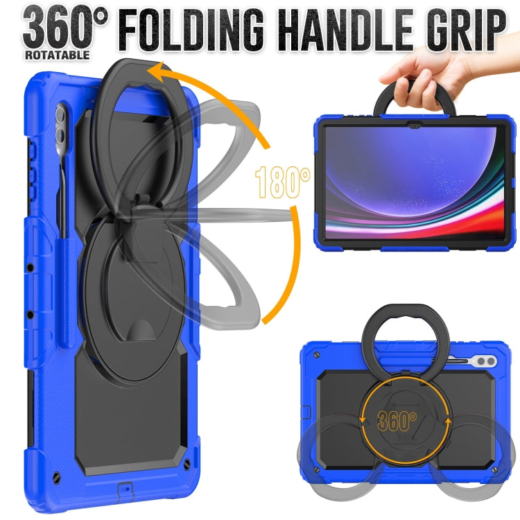 For Samsung Galaxy Tab S10 Ultra D Type Silicone Hybrid PC Tablet Case with Handle Holder