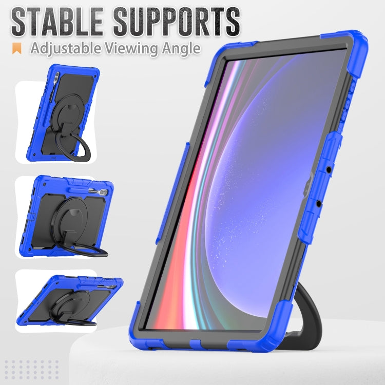 For Samsung Galaxy Tab S10 Ultra D Type Silicone Hybrid PC Tablet Case with Handle Holder