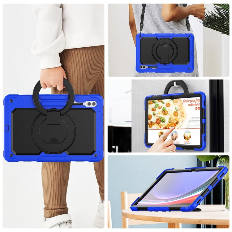 For Samsung Galaxy Tab S10 Ultra D Type Silicone Hybrid PC Tablet Case with Handle Holder