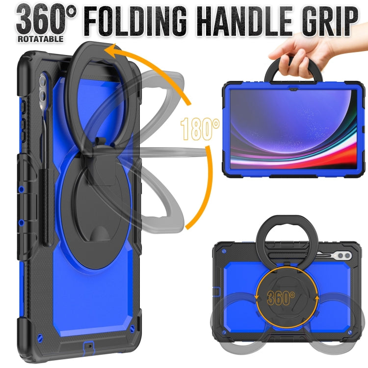For Samsung Galaxy Tab S10 Ultra D Type Silicone Hybrid PC Tablet Case with Handle Holder