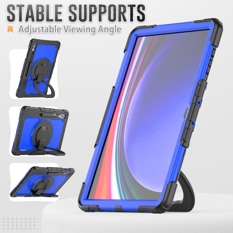 For Samsung Galaxy Tab S10 Ultra D Type Silicone Hybrid PC Tablet Case with Handle Holder