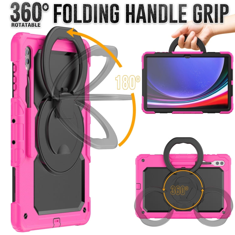 For Samsung Galaxy Tab S10 Ultra D Type Silicone Hybrid PC Tablet Case with Handle Holder