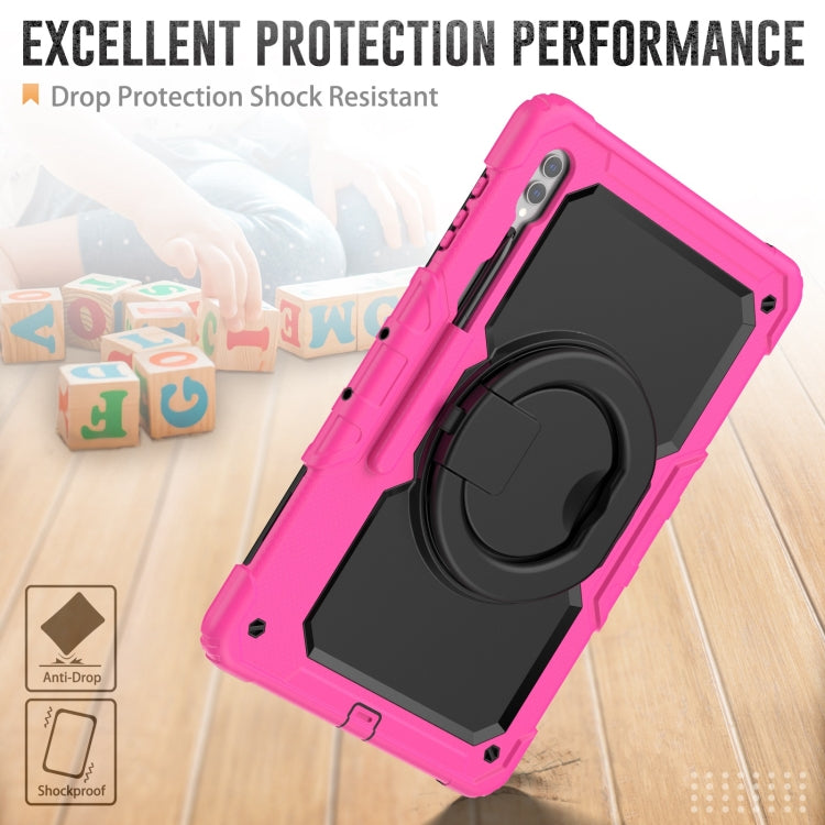 For Samsung Galaxy Tab S10 Ultra D Type Silicone Hybrid PC Tablet Case with Handle Holder