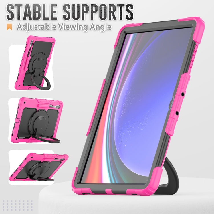 For Samsung Galaxy Tab S10 Ultra D Type Silicone Hybrid PC Tablet Case with Handle Holder