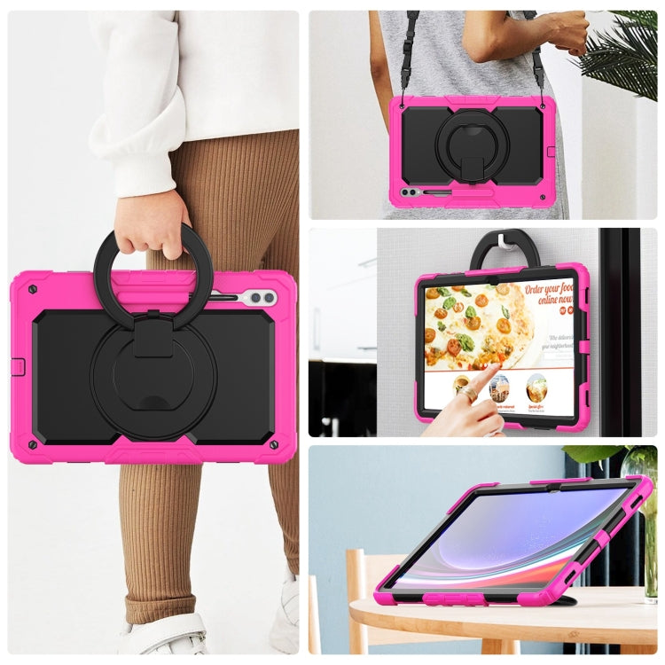 For Samsung Galaxy Tab S10 Ultra D Type Silicone Hybrid PC Tablet Case with Handle Holder