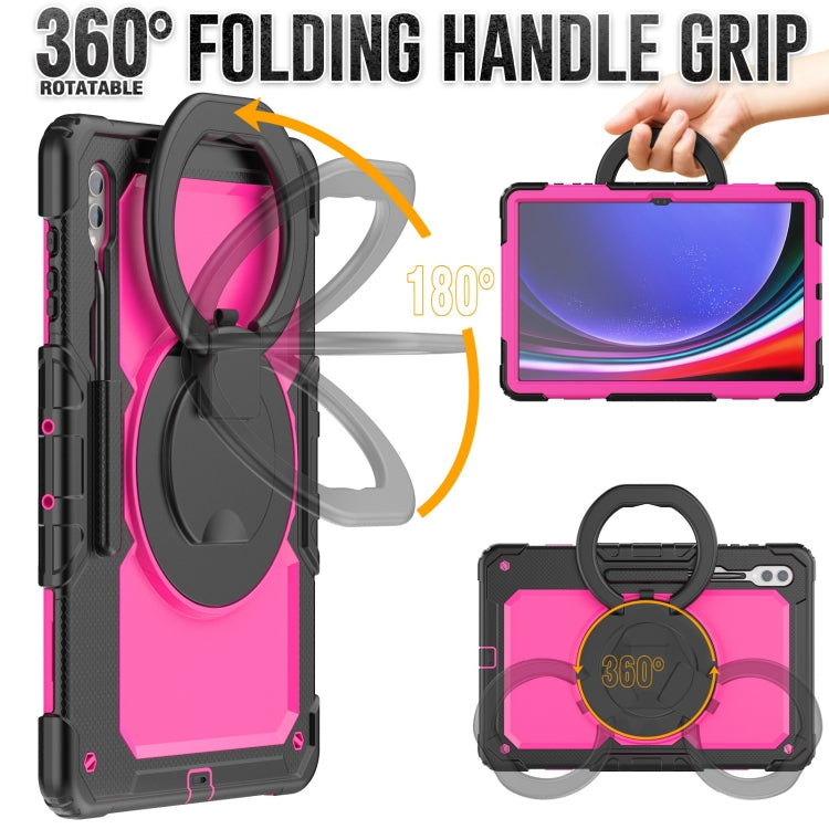 For Samsung Galaxy Tab S10 Ultra D Type Silicone Hybrid PC Tablet Case with Handle Holder