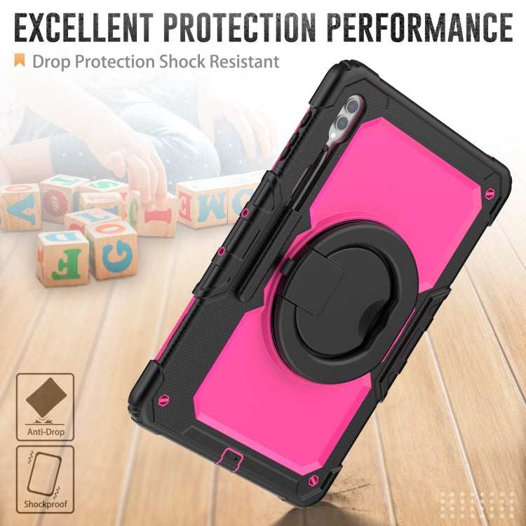 For Samsung Galaxy Tab S10 Ultra D Type Silicone Hybrid PC Tablet Case with Handle Holder