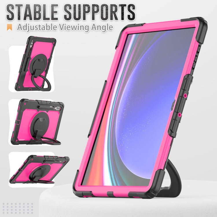 For Samsung Galaxy Tab S10 Ultra D Type Silicone Hybrid PC Tablet Case with Handle Holder