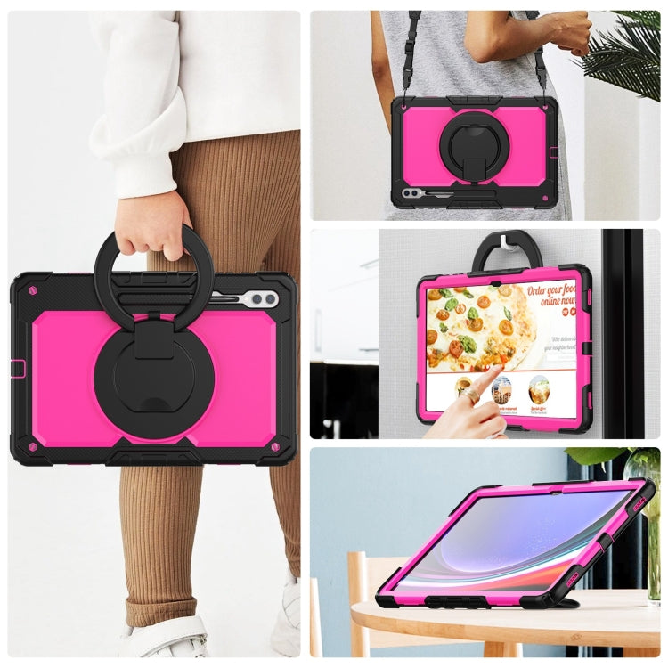 For Samsung Galaxy Tab S10 Ultra D Type Silicone Hybrid PC Tablet Case with Handle Holder