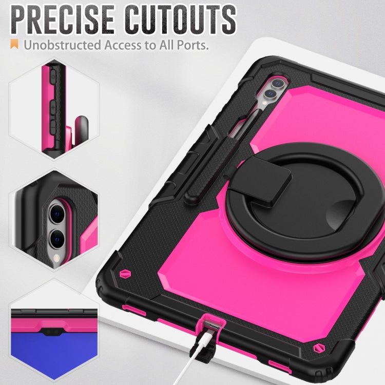 For Samsung Galaxy Tab S10 Ultra D Type Silicone Hybrid PC Tablet Case with Handle Holder