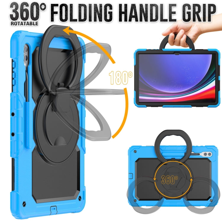 For Samsung Galaxy Tab S10 Ultra D Type Silicone Hybrid PC Tablet Case with Handle Holder