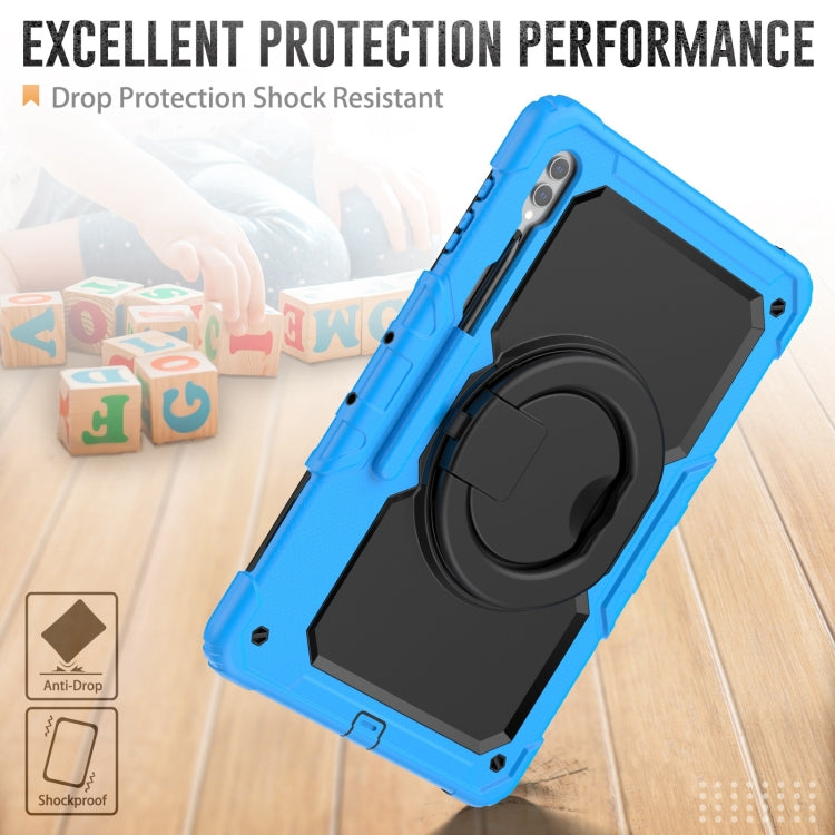 For Samsung Galaxy Tab S10 Ultra D Type Silicone Hybrid PC Tablet Case with Handle Holder