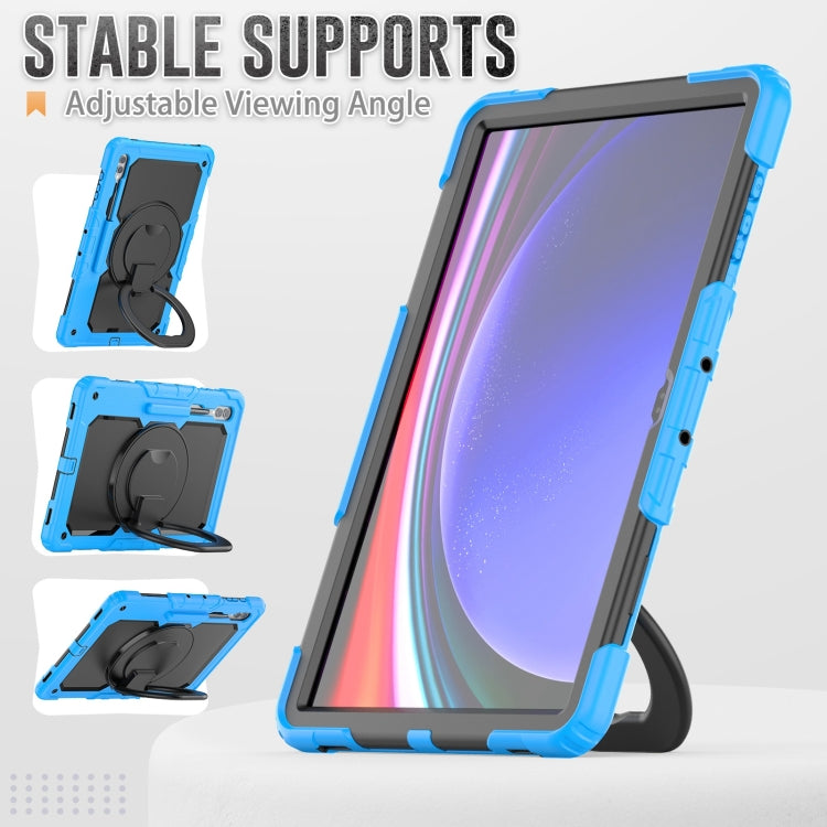 For Samsung Galaxy Tab S10 Ultra D Type Silicone Hybrid PC Tablet Case with Handle Holder