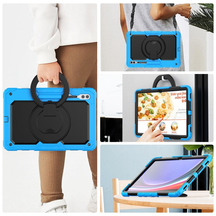 For Samsung Galaxy Tab S10 Ultra D Type Silicone Hybrid PC Tablet Case with Handle Holder