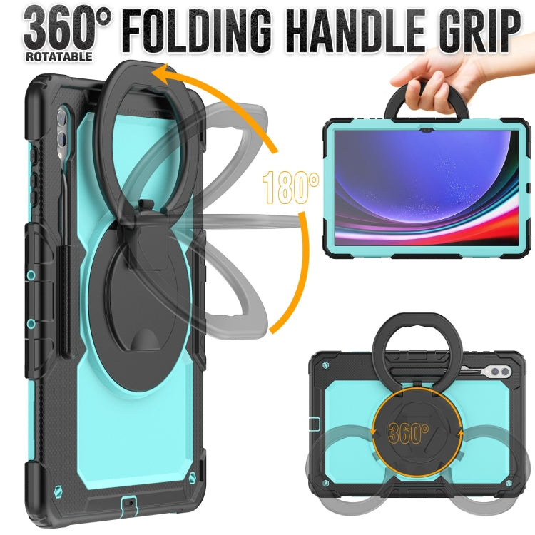 For Samsung Galaxy Tab S10 Ultra D Type Silicone Hybrid PC Tablet Case with Handle Holder