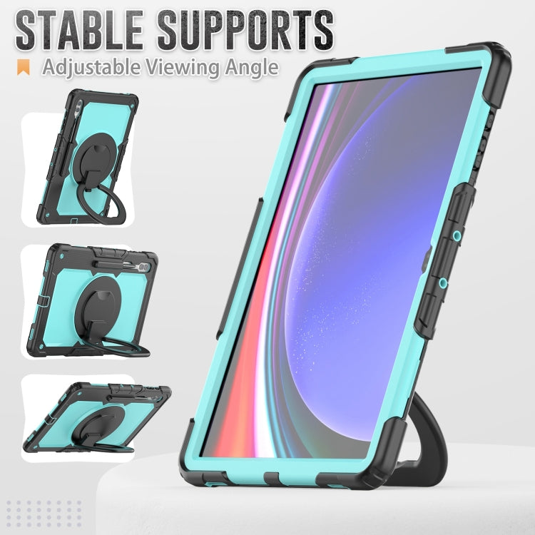 For Samsung Galaxy Tab S10 Ultra D Type Silicone Hybrid PC Tablet Case with Handle Holder