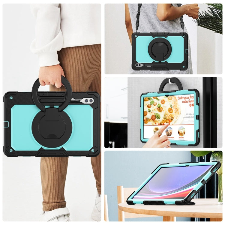 For Samsung Galaxy Tab S10 Ultra D Type Silicone Hybrid PC Tablet Case with Handle Holder