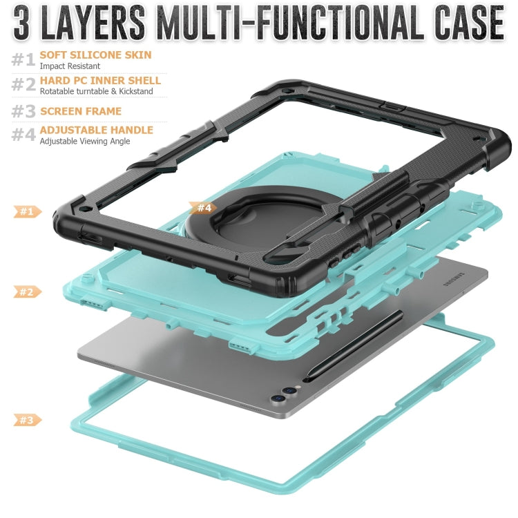 For Samsung Galaxy Tab S10 Ultra D Type Silicone Hybrid PC Tablet Case with Handle Holder