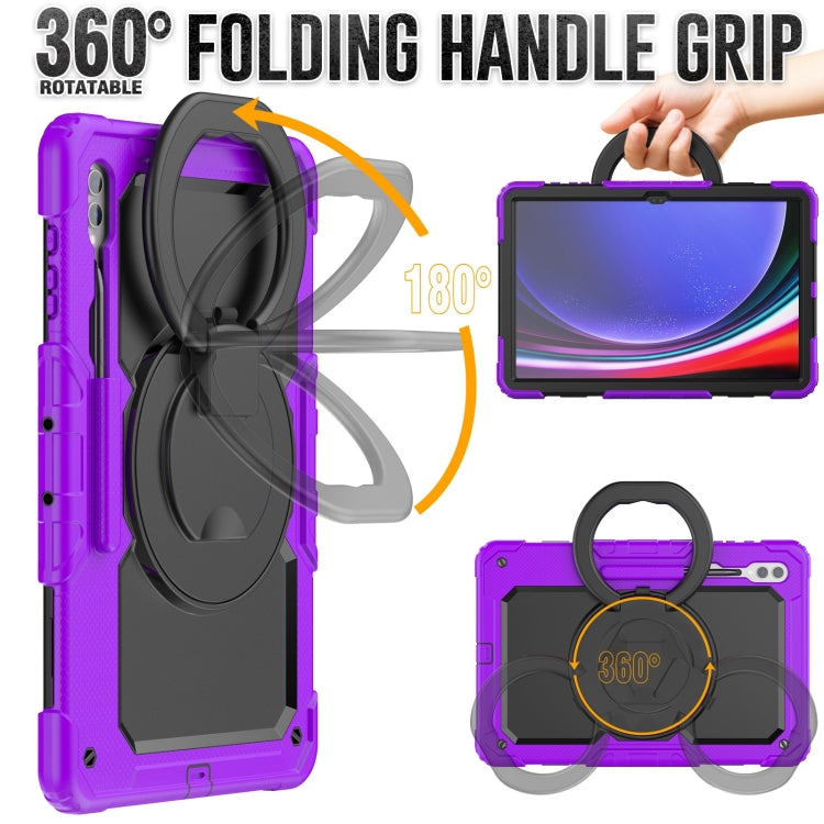 For Samsung Galaxy Tab S10 Ultra D Type Silicone Hybrid PC Tablet Case with Handle Holder