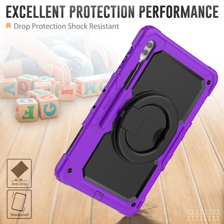 For Samsung Galaxy Tab S10 Ultra D Type Silicone Hybrid PC Tablet Case with Handle Holder