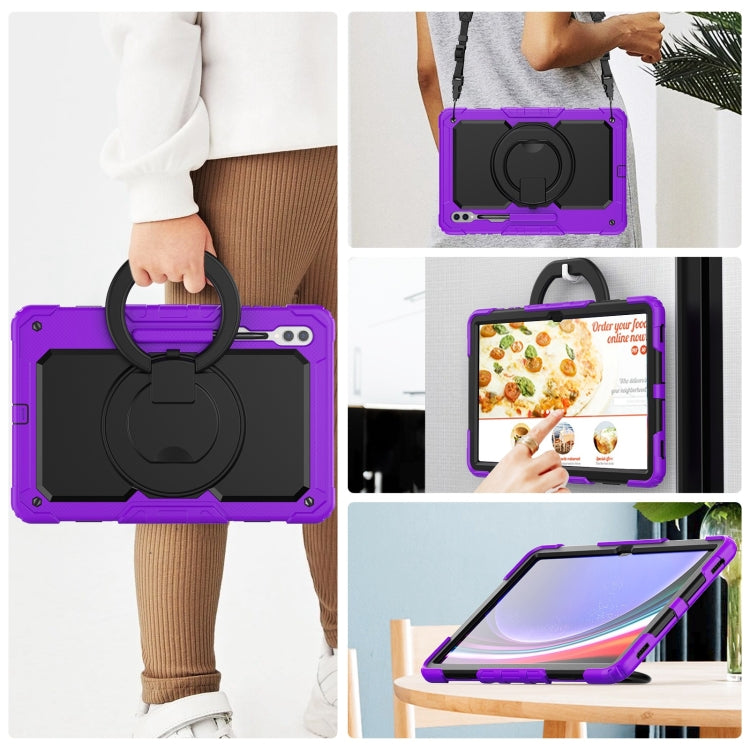 For Samsung Galaxy Tab S10 Ultra D Type Silicone Hybrid PC Tablet Case with Handle Holder