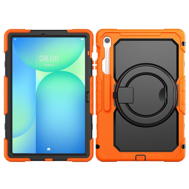 For Samsung Galaxy Tab S10 FE+ D Type Silicone Hybrid PC Tablet Case with Handle Holder