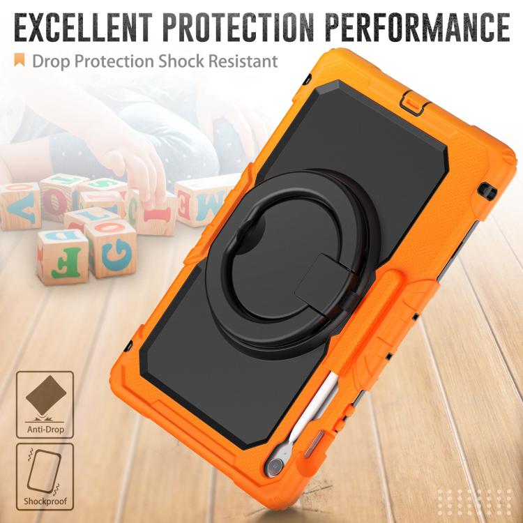 For Samsung Galaxy Tab S10 FE+ D Type Silicone Hybrid PC Tablet Case with Handle Holder